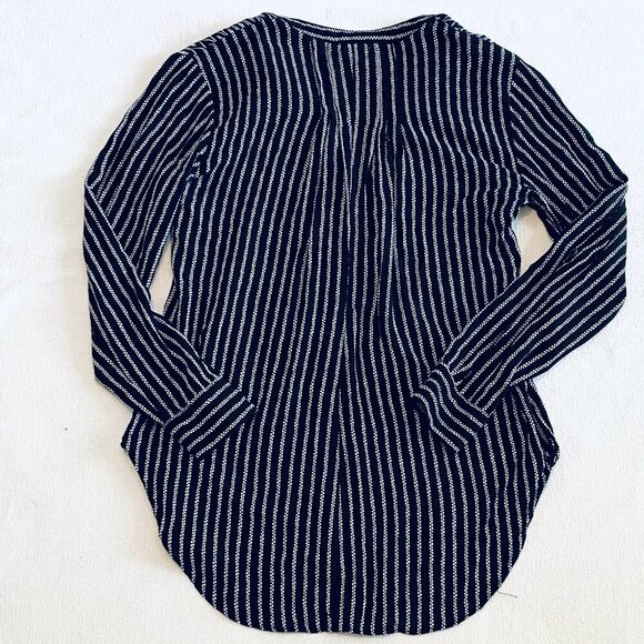 Anthropologie Maeve Calia black & white tunic top Womens 2 petite feminine flowy - Picture 6 of 13